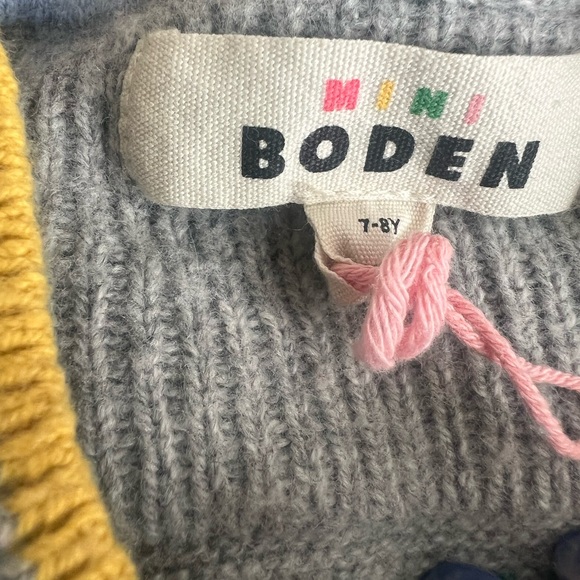 Mini Boden Gray Multicolor Patterned Crewneck Sweater - Picture 2 of 3